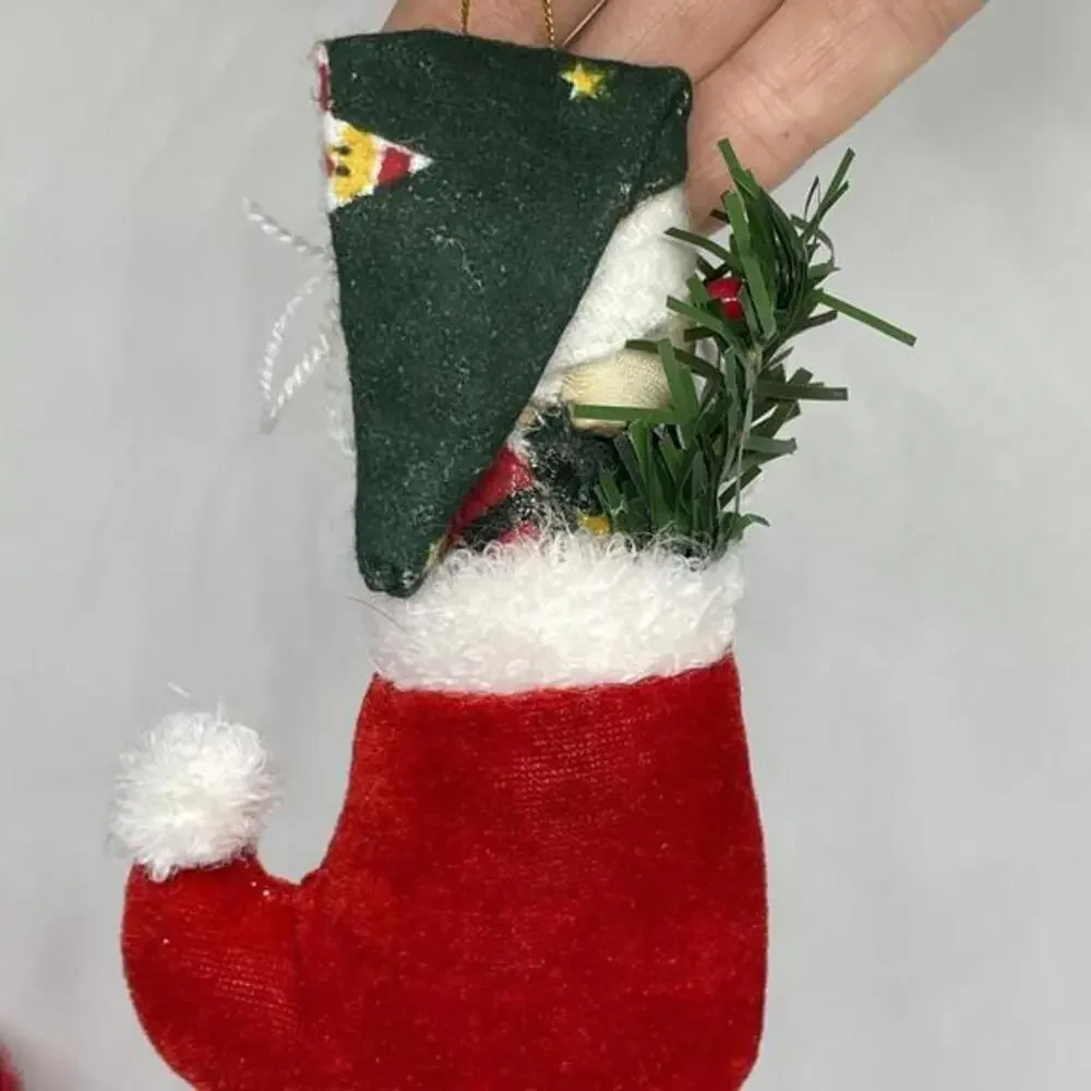 Snowman Frog Santa Gingerbread House‎ Felt Christmas Ornaments LOT of 10 Cute